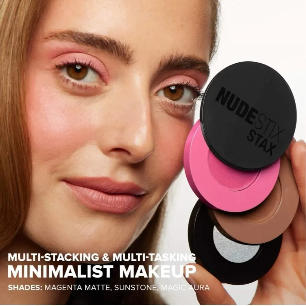 NUDESTIX Sunpink Glow Stax 3pc Blush Balm Set $59 Value